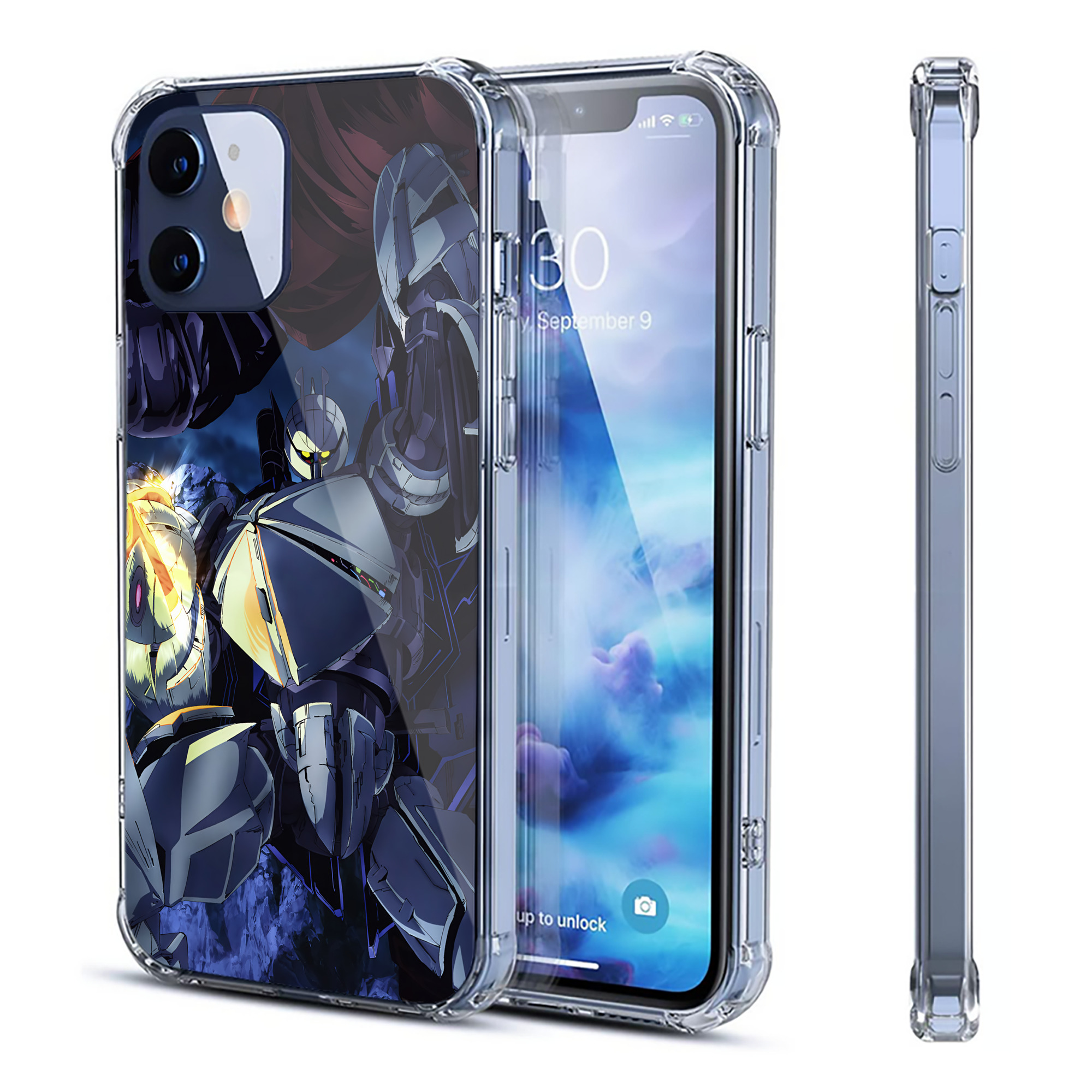 （画像用） 機動戦士ガンダム Mobile Suit Gundam 【iPhone 12シリーズ対応】透明スマホケース（クリアソフトケース）